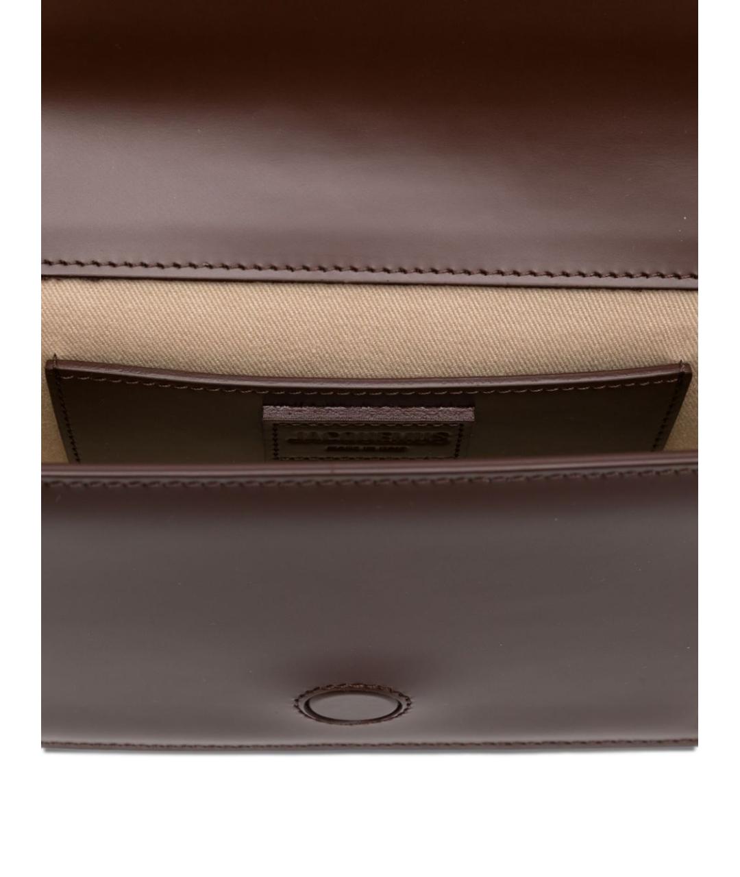 JACQUEMUS Коричневая кожаная сумка через плечо, фото 5