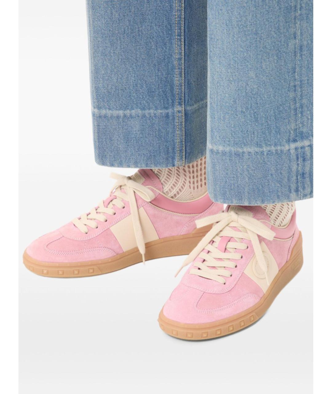 VALENTINO Розовые замшевые кроссовки, фото 7