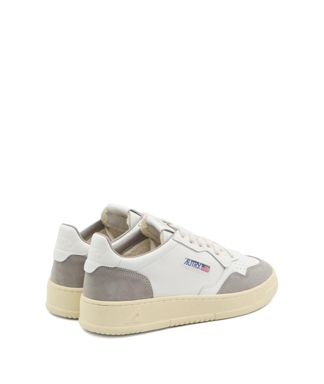 AUTRY Серые кожаные низкие кроссовки / кеды, фото 2