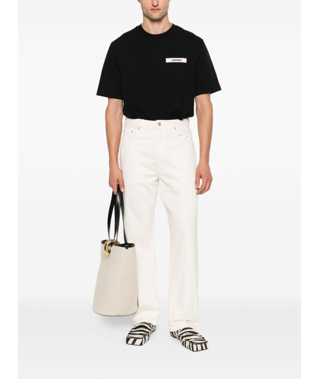 JACQUEMUS Черная хлопковая футболка, фото 4