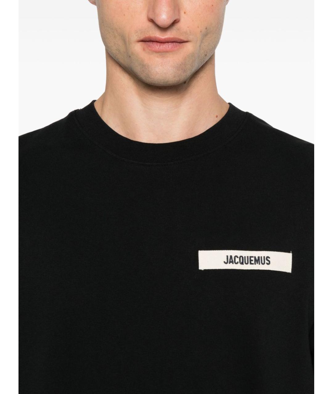 JACQUEMUS Черная хлопковая футболка, фото 3