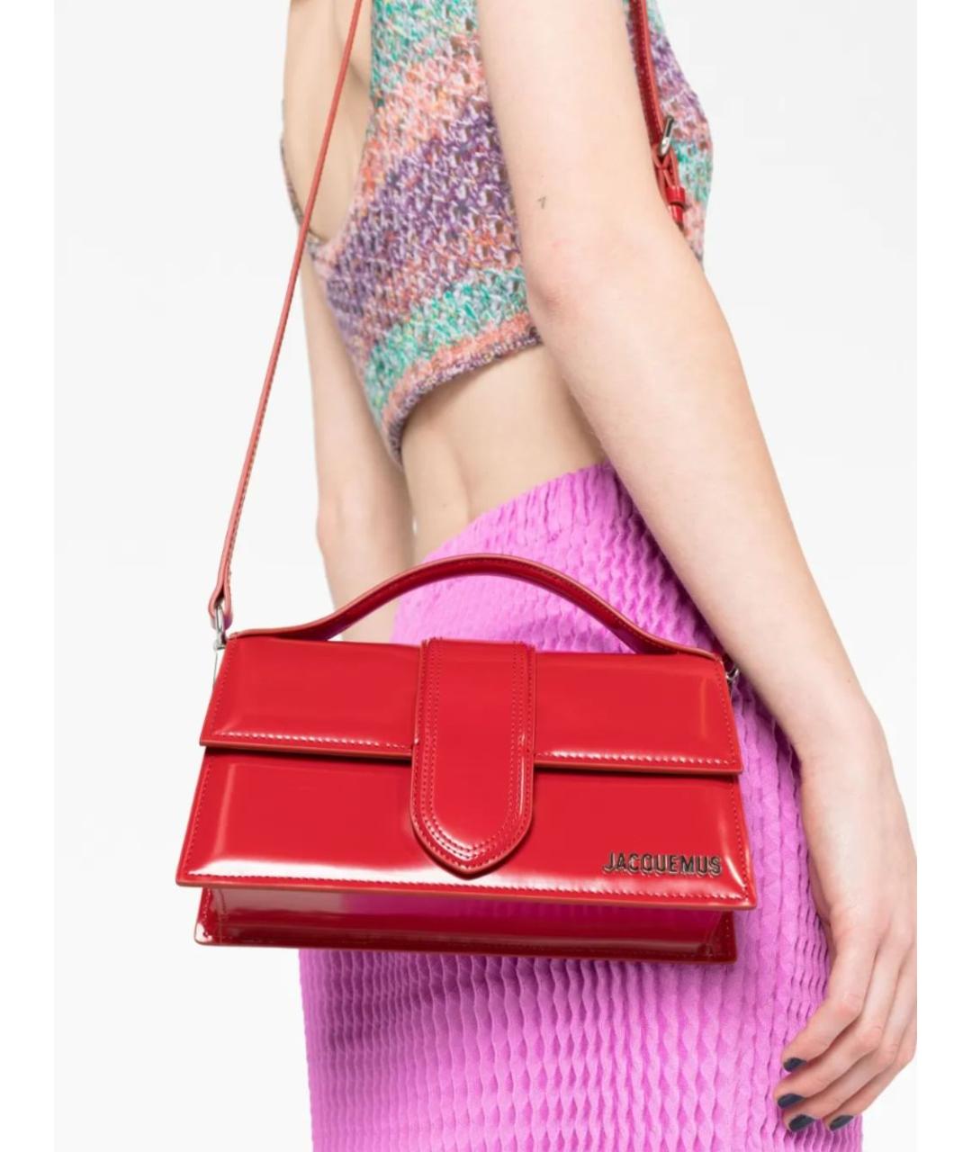 JACQUEMUS Красная сумка с короткими ручками, фото 5