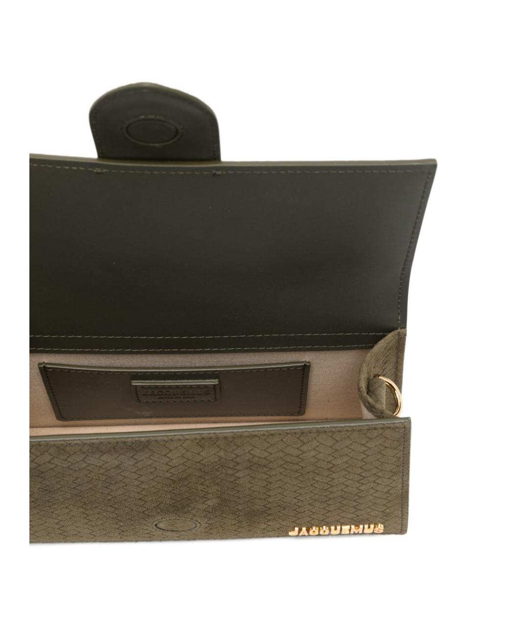 JACQUEMUS Зеленая кожаная сумка с короткими ручками, фото 5