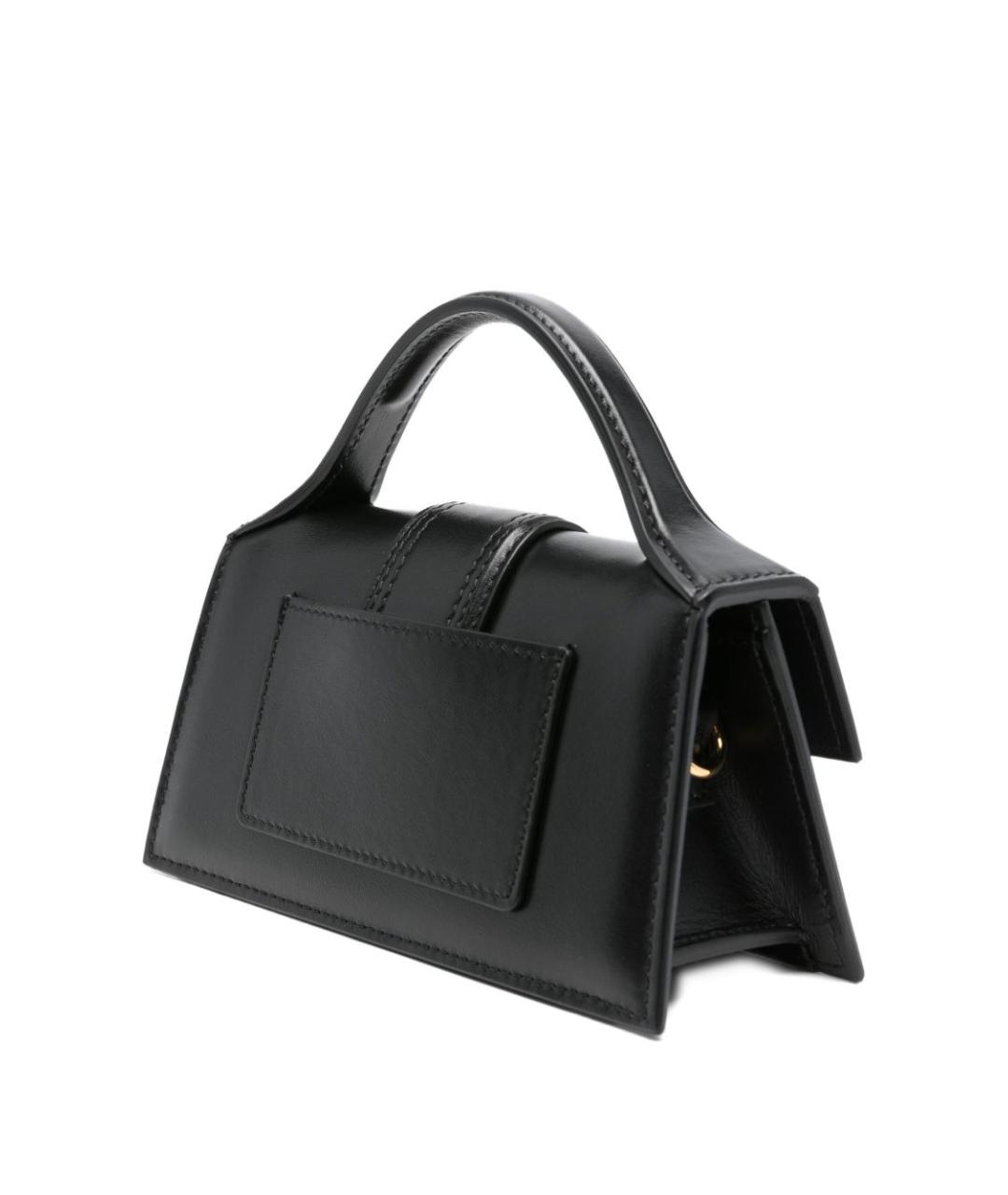 JACQUEMUS Черная кожаная сумка с короткими ручками, фото 2