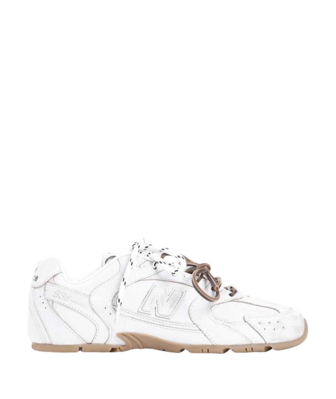 MIU MIU Белые кожаные кроссовки, фото 1