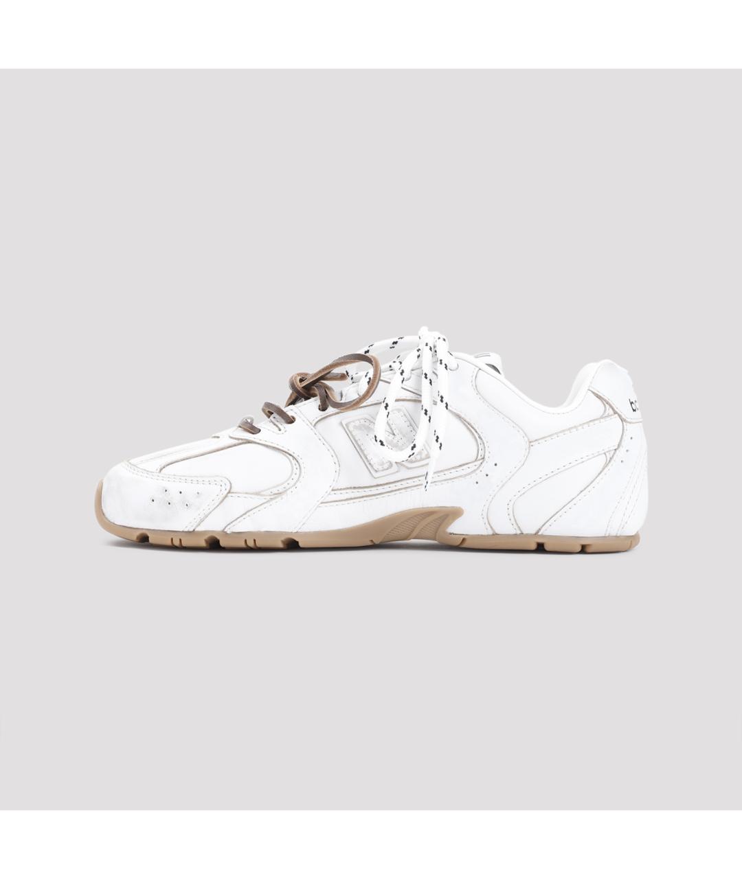 MIU MIU Белые кожаные кроссовки, фото 2