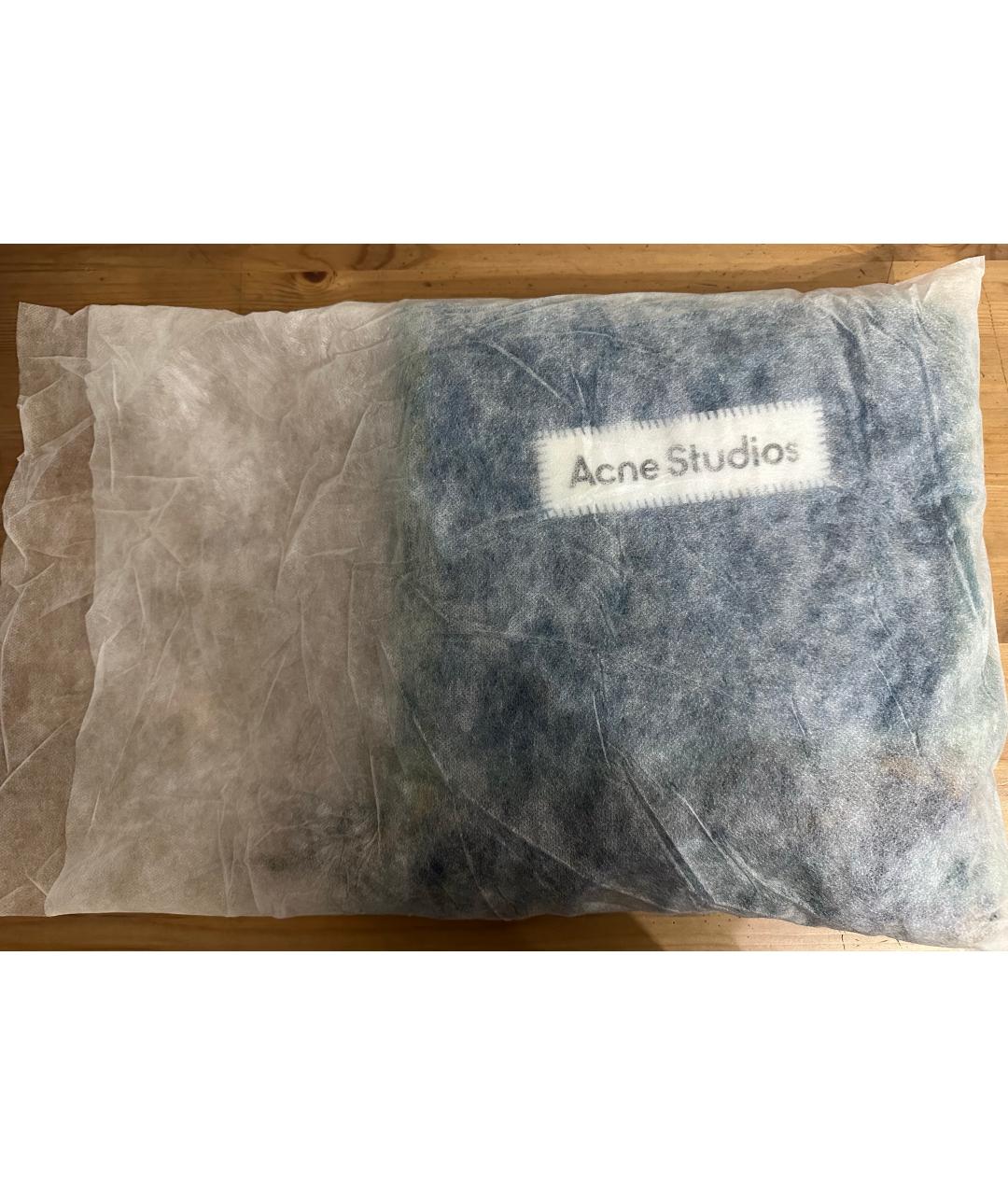 ACNE STUDIOS Бирюзовый шерстяной шарф, фото 3