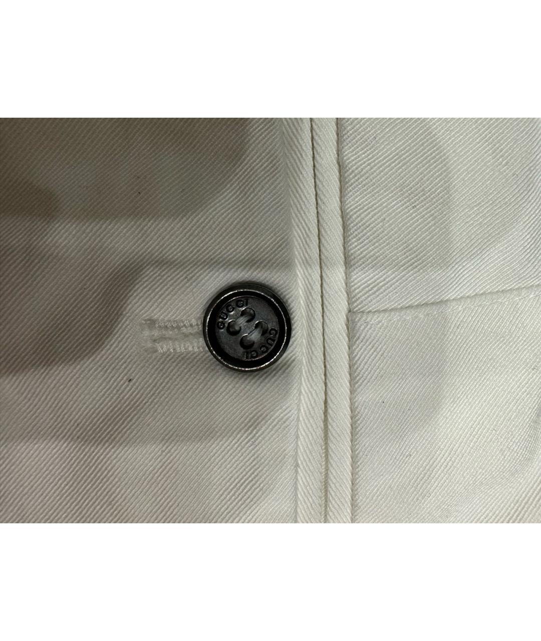 GUCCI Белые хлопковые брюки чинос, фото 4