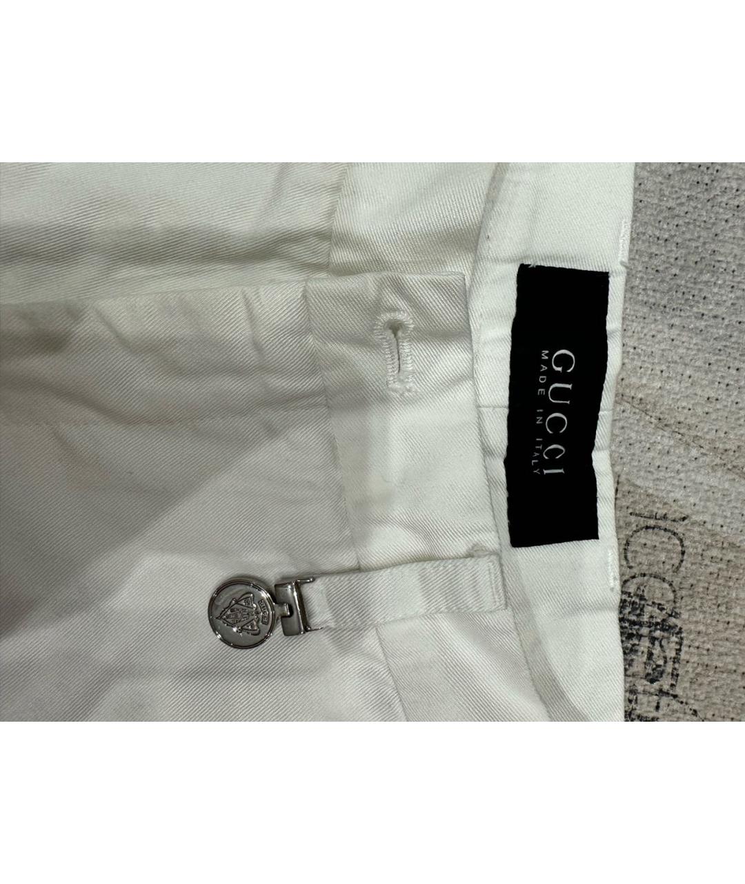 GUCCI Белые хлопковые брюки чинос, фото 5