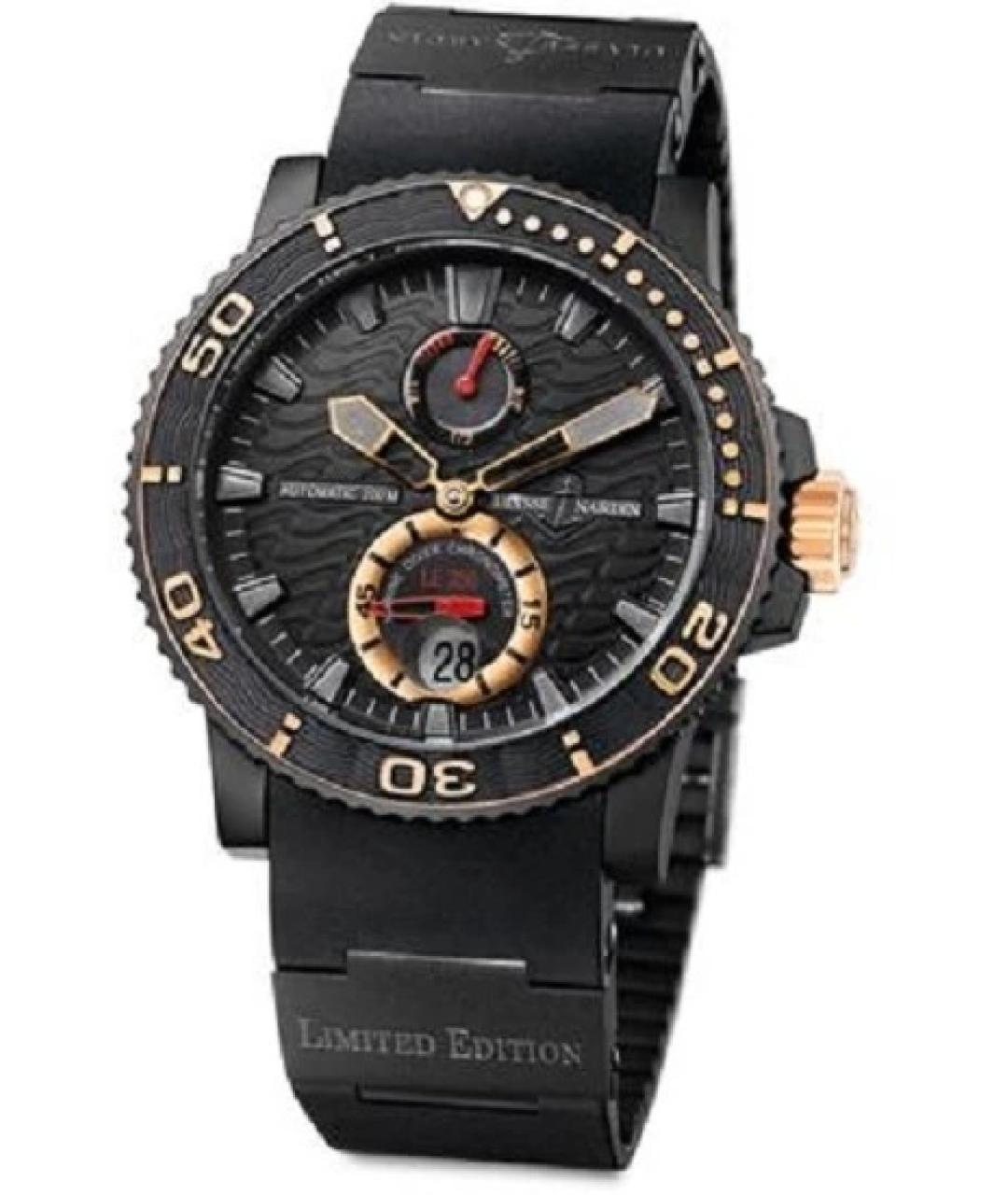 Ulysse Nardin Черные часы из желтого золота, фото 1