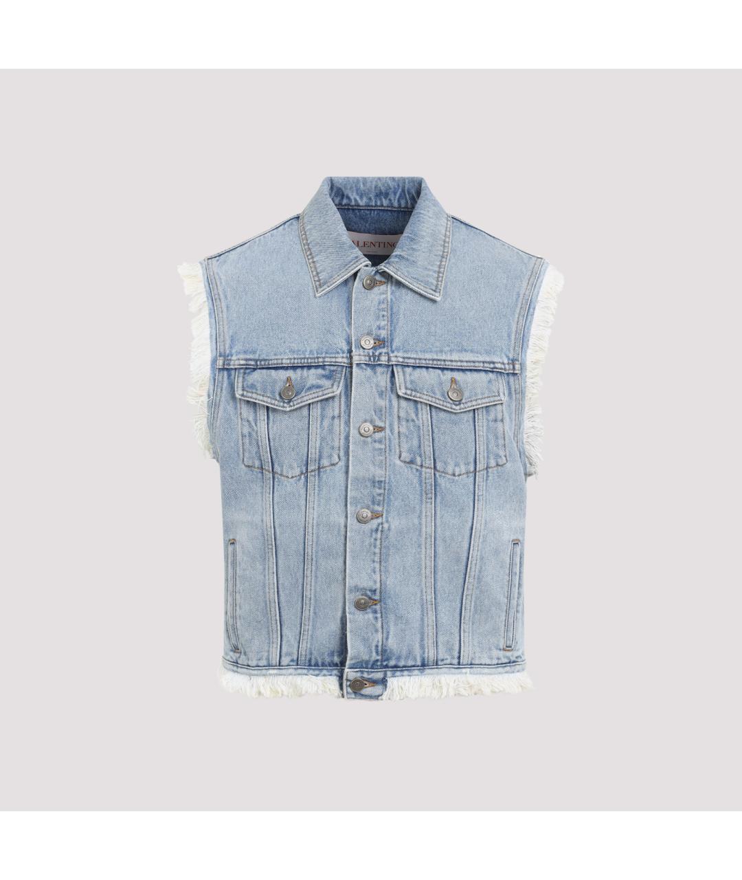 VALENTINO Голубой хлопковый жилет, фото 2