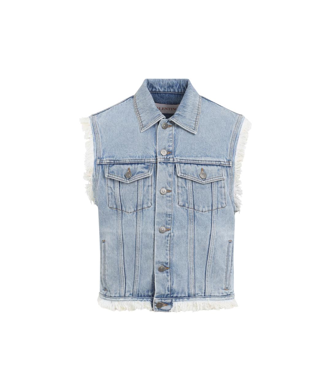 VALENTINO Голубой хлопковый жилет, фото 1