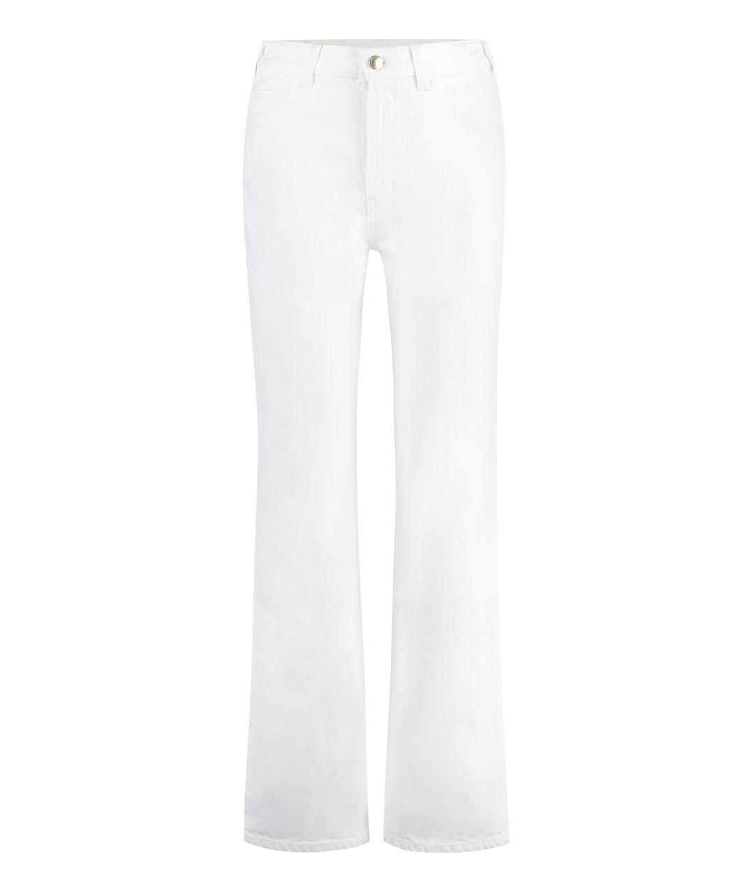 CHLOE Белые хлопко-полиэстеровые прямые джинсы, фото 1