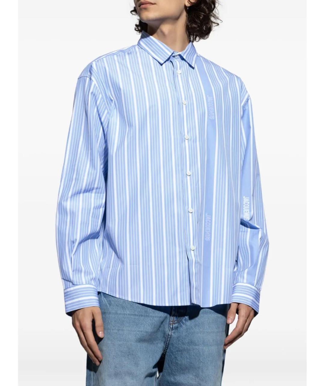 JACQUEMUS Синяя хлопковая кэжуал рубашка, фото 3