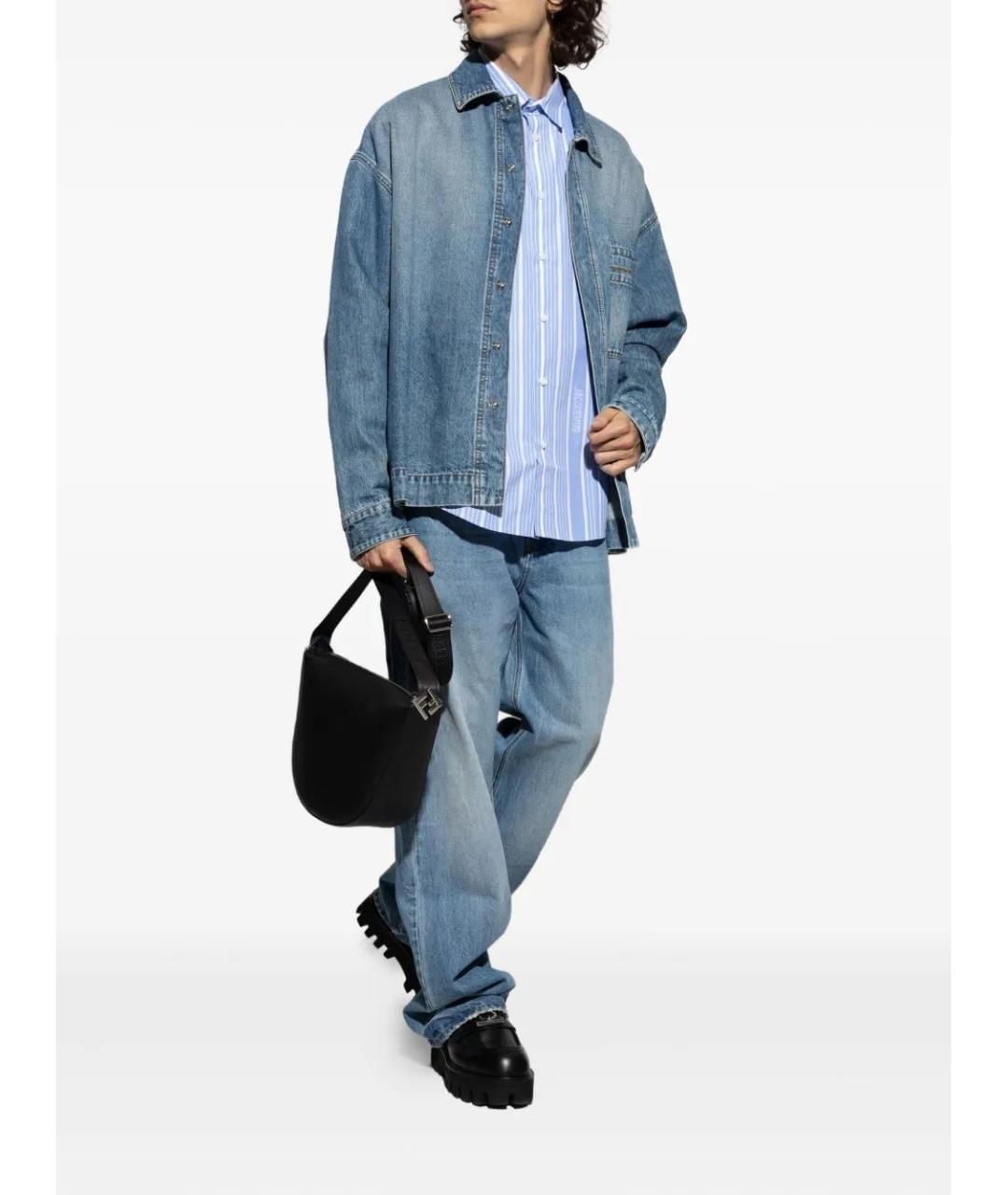 JACQUEMUS Синяя хлопковая кэжуал рубашка, фото 2