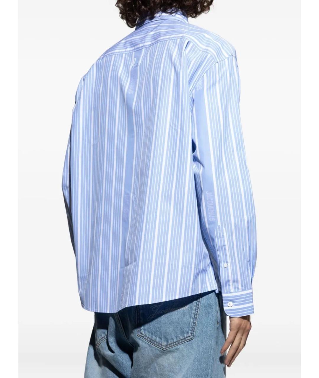 JACQUEMUS Синяя хлопковая кэжуал рубашка, фото 4