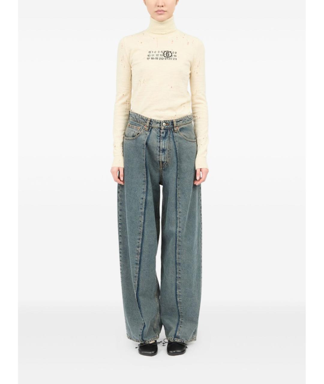 MM6 MAISON MARGIELA Серые хлопковые прямые джинсы, фото 2