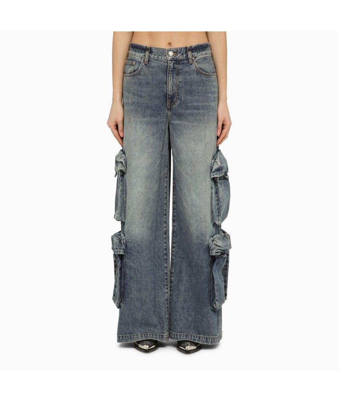 AMIRI Синие хлопковые прямые джинсы, фото 2