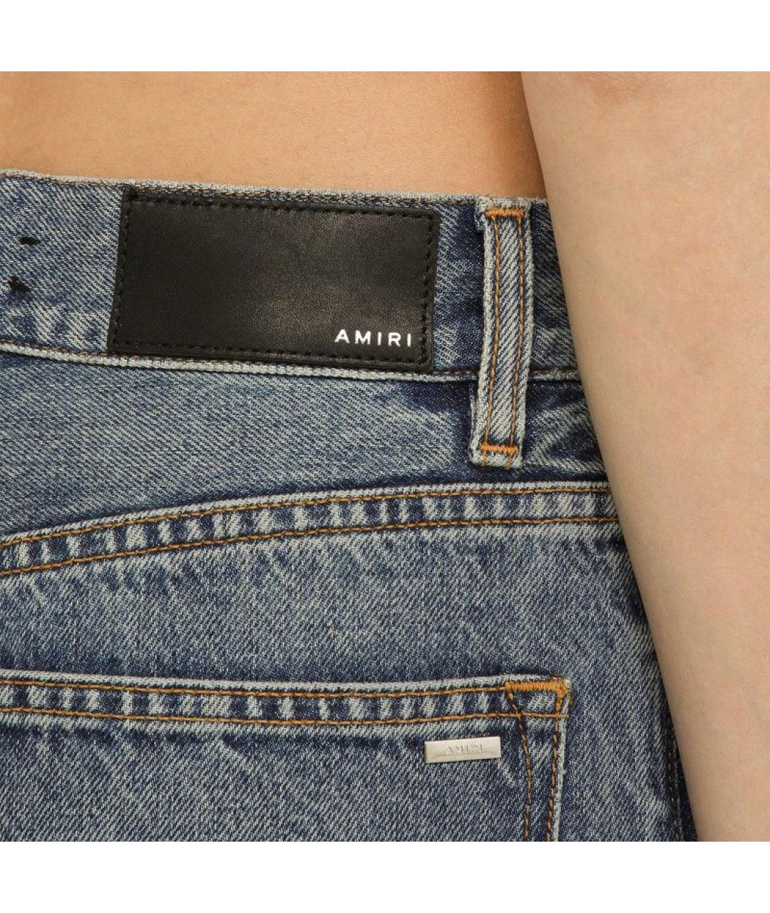 AMIRI Синие хлопковые прямые джинсы, фото 6