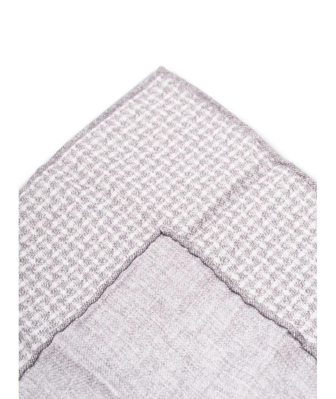 BRUNELLO CUCINELLI Серый шелковый шарф, фото 2