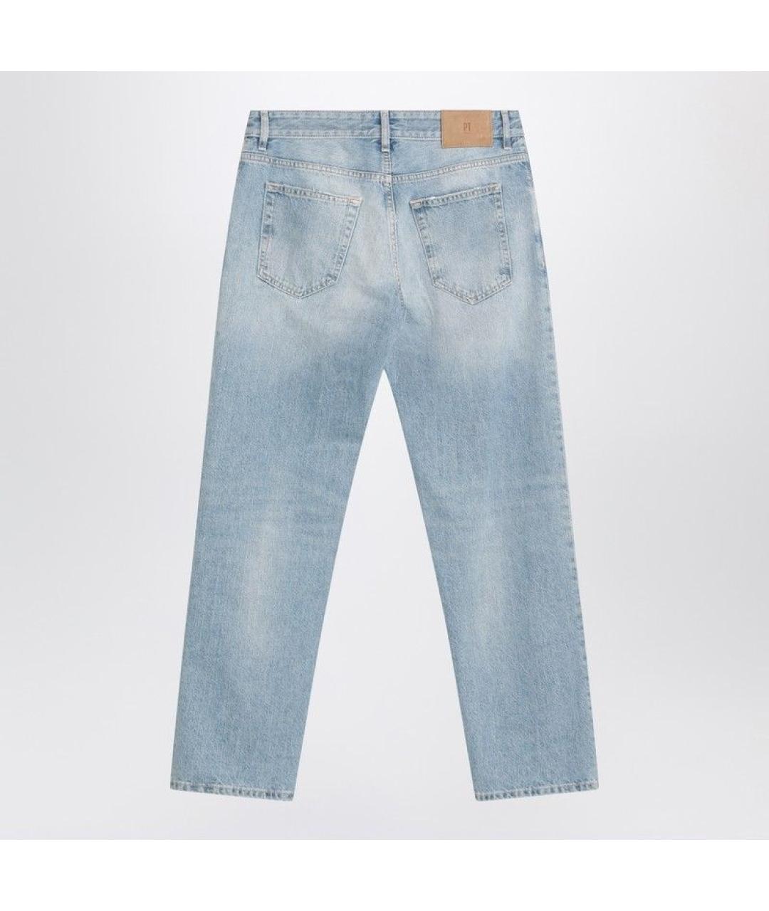 PT TORINO Голубые хлопковые повседневные брюки, фото 2