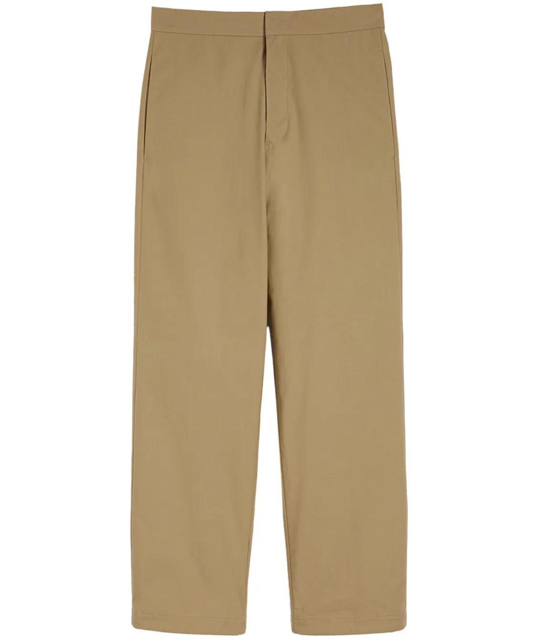 JIL SANDER Коричневые хлопковые повседневные брюки, фото 1