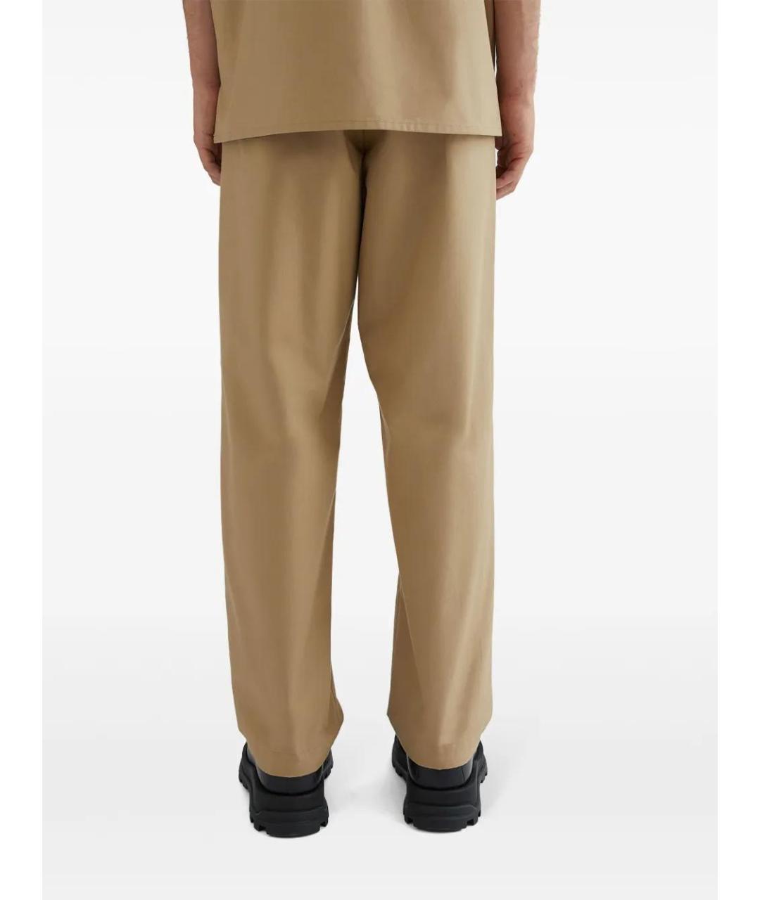 JIL SANDER Коричневые хлопковые повседневные брюки, фото 4