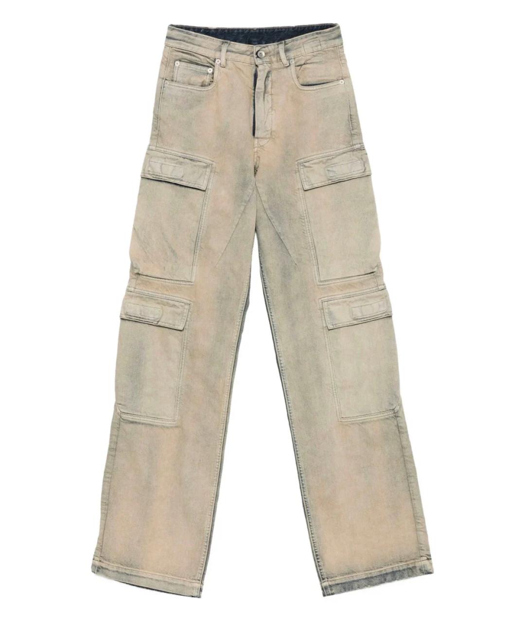 RICK OWENS DRKSHDW Серые хлопковые прямые джинсы, фото 1