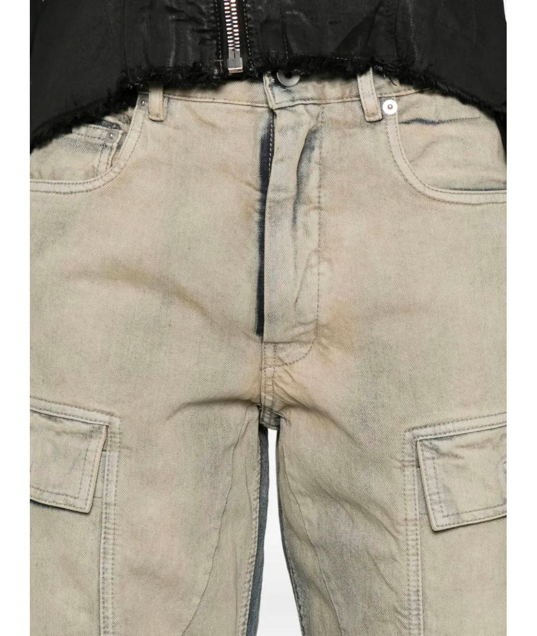 RICK OWENS DRKSHDW Серые хлопковые прямые джинсы, фото 5