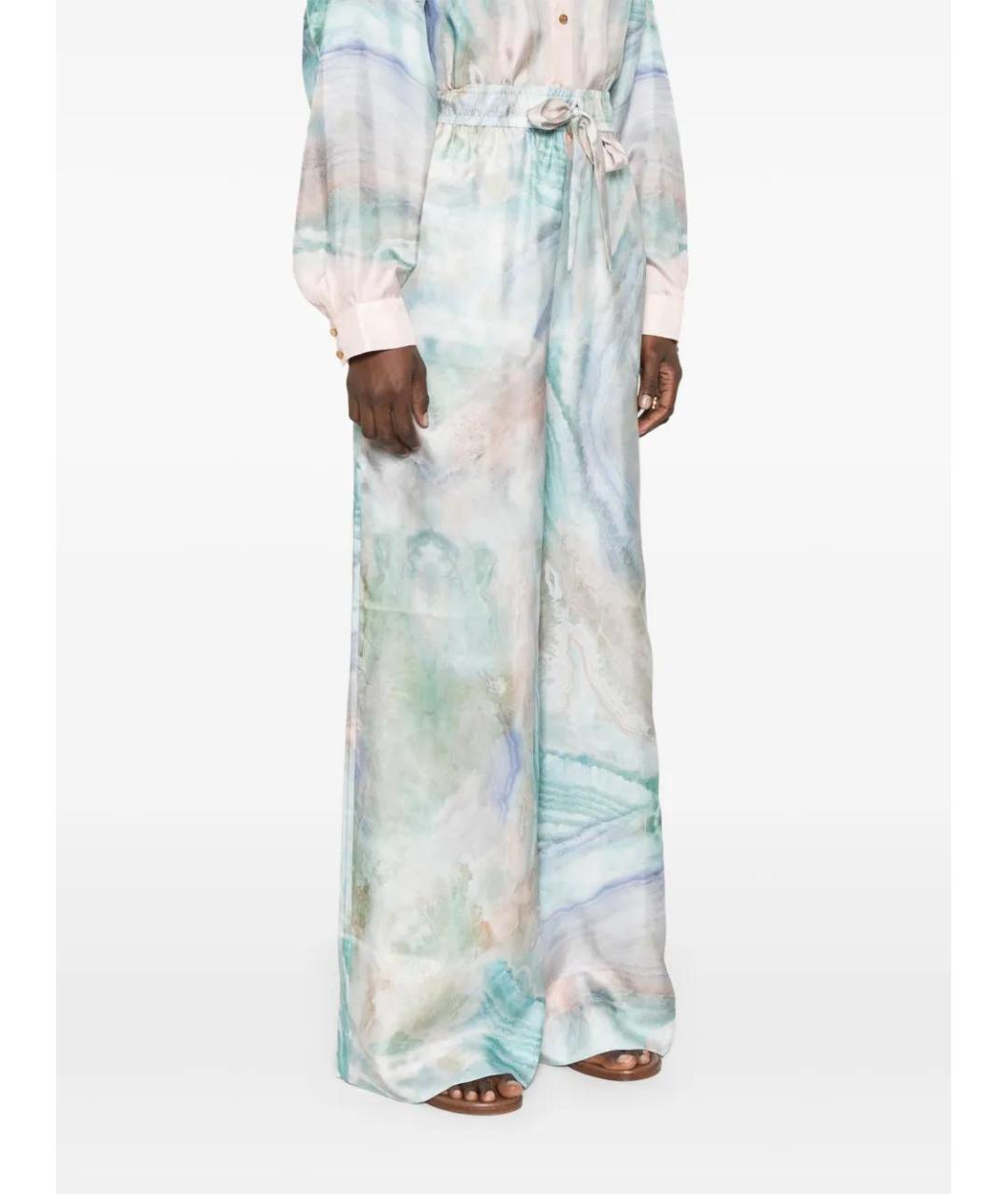 ZIMMERMANN Мульти шелковые прямые брюки, фото 3