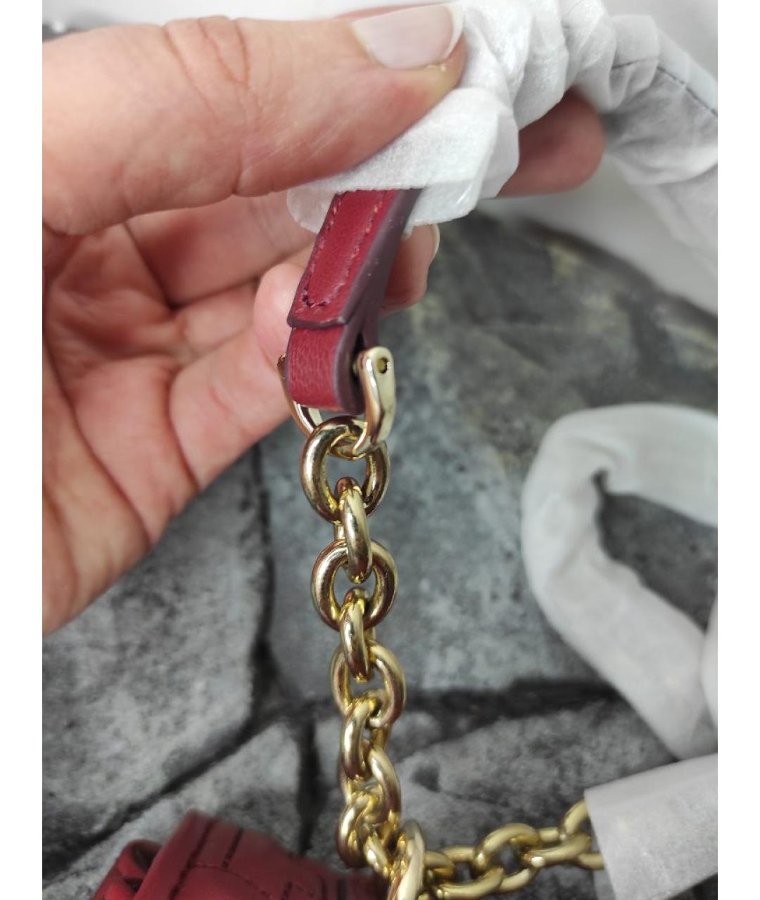 FURLA Бордовая кожаная сумка через плечо, фото 8