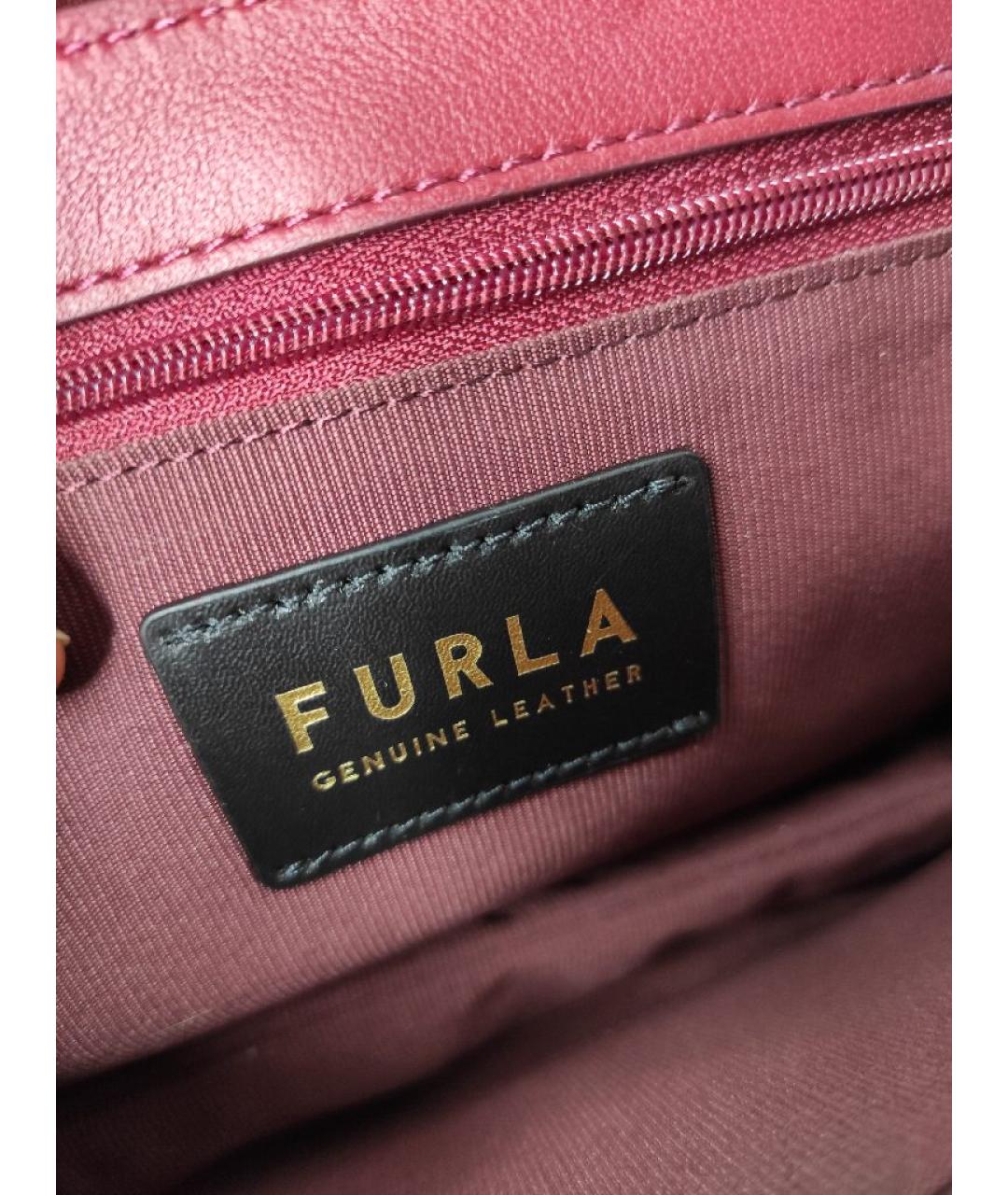 FURLA Бордовая кожаная сумка через плечо, фото 5
