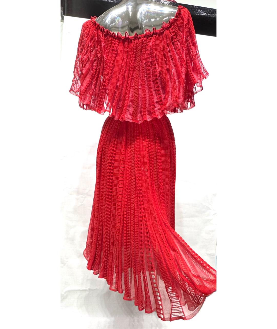 ALEXANDER MCQUEEN Красное шелковое коктейльное платье, фото 4