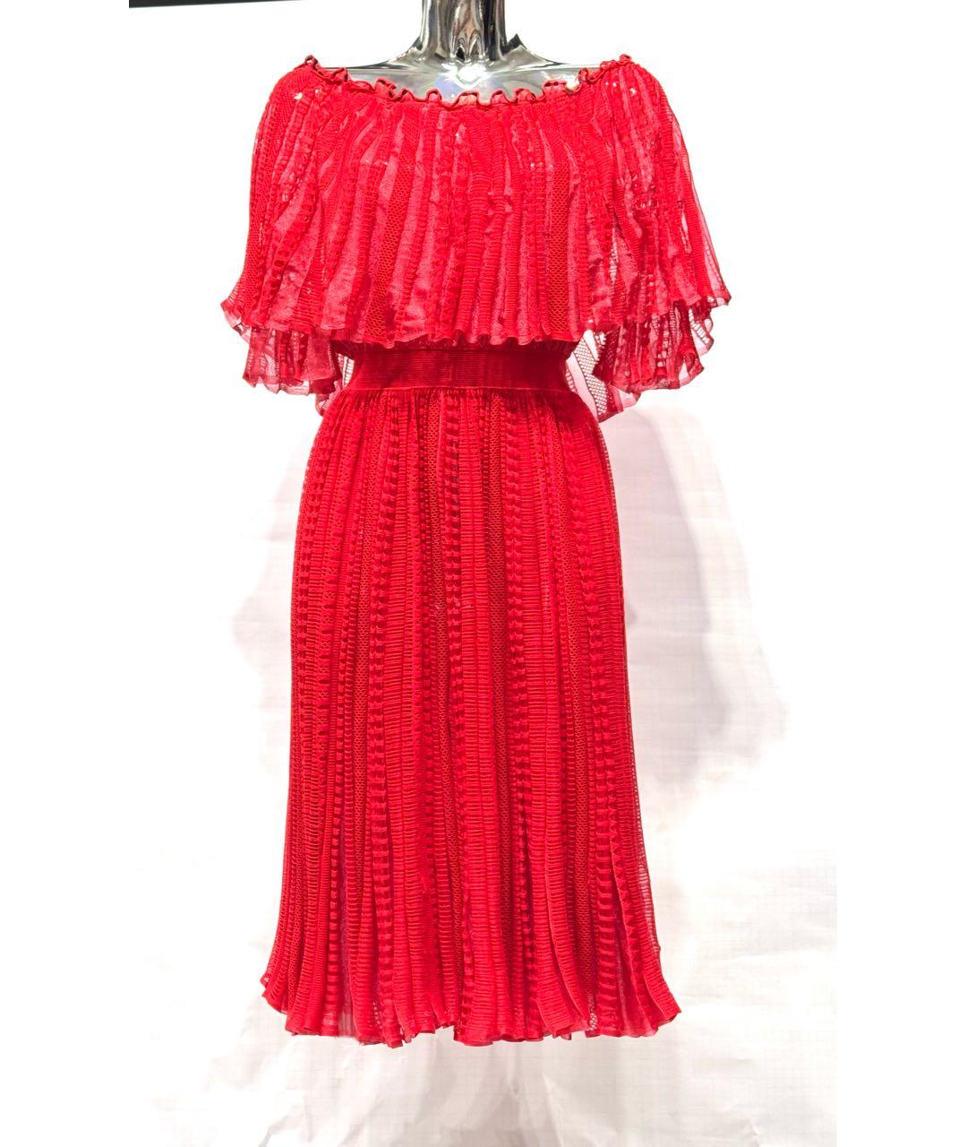 ALEXANDER MCQUEEN Красное шелковое коктейльное платье, фото 2