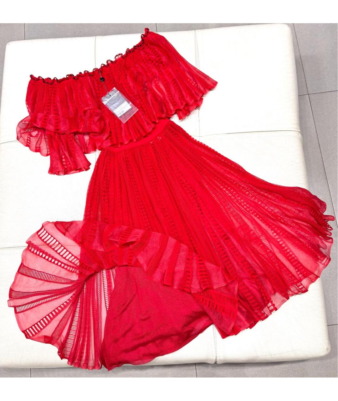 ALEXANDER MCQUEEN Красное шелковое коктейльное платье, фото 6