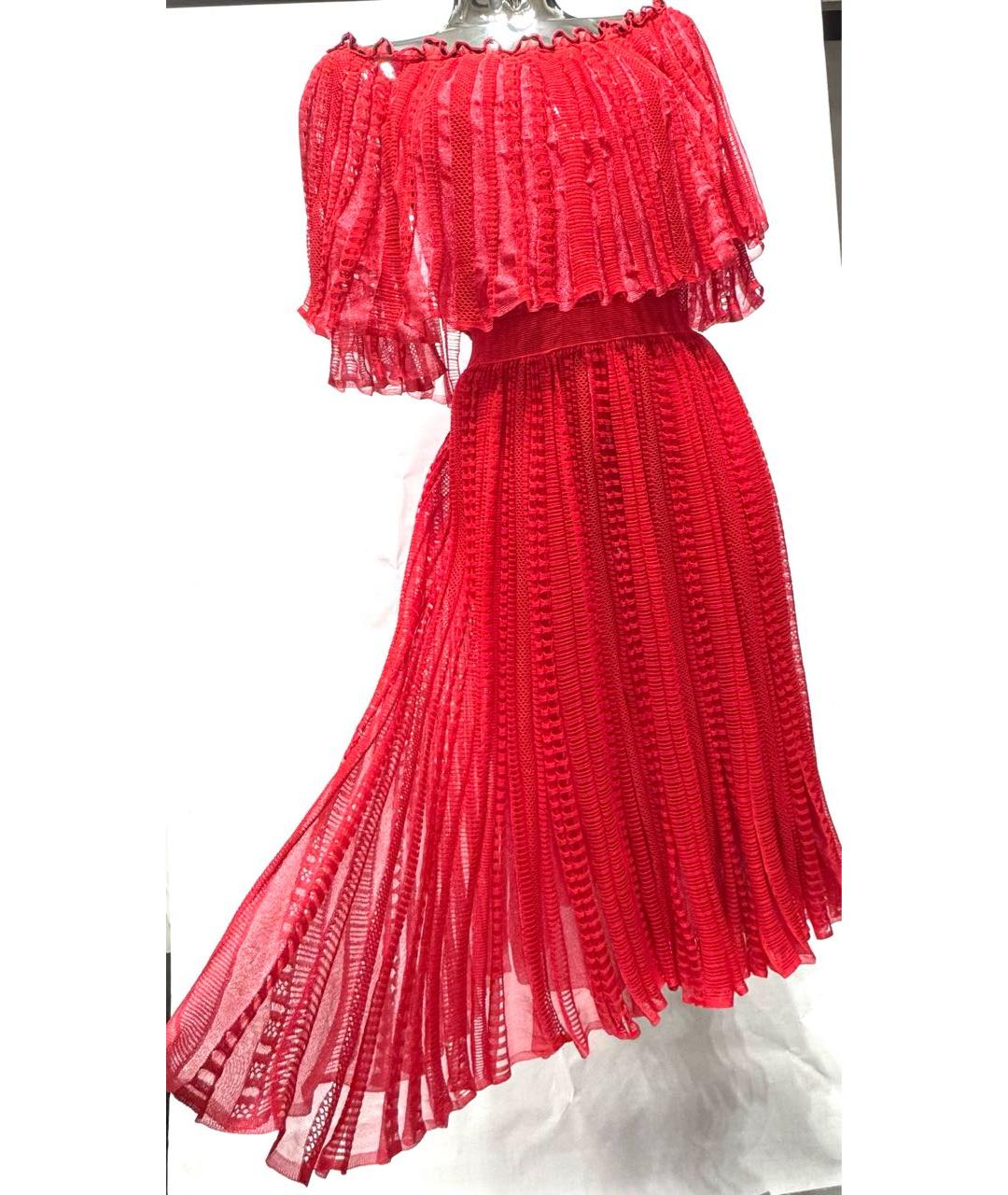 ALEXANDER MCQUEEN Красное шелковое коктейльное платье, фото 5