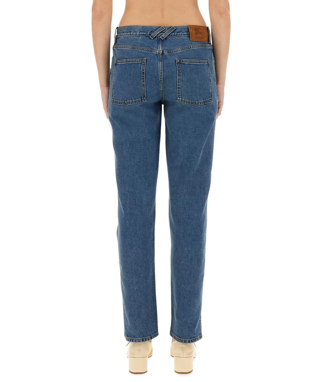 BURBERRY Синие хлопковые прямые джинсы, фото 4