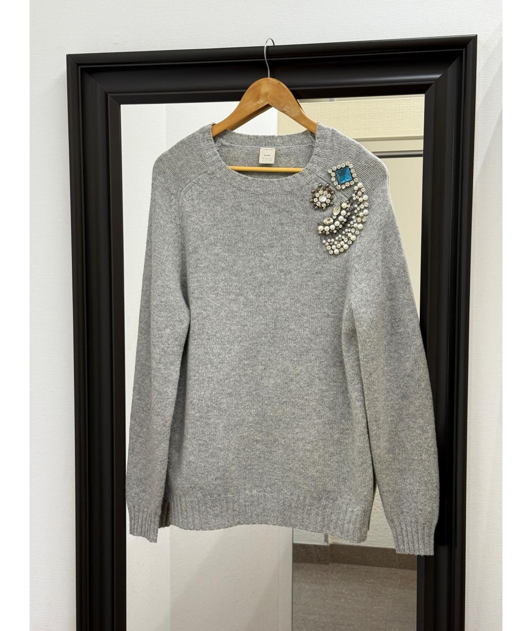 PINKO Серый шерстяной джемпер / свитер, фото 2