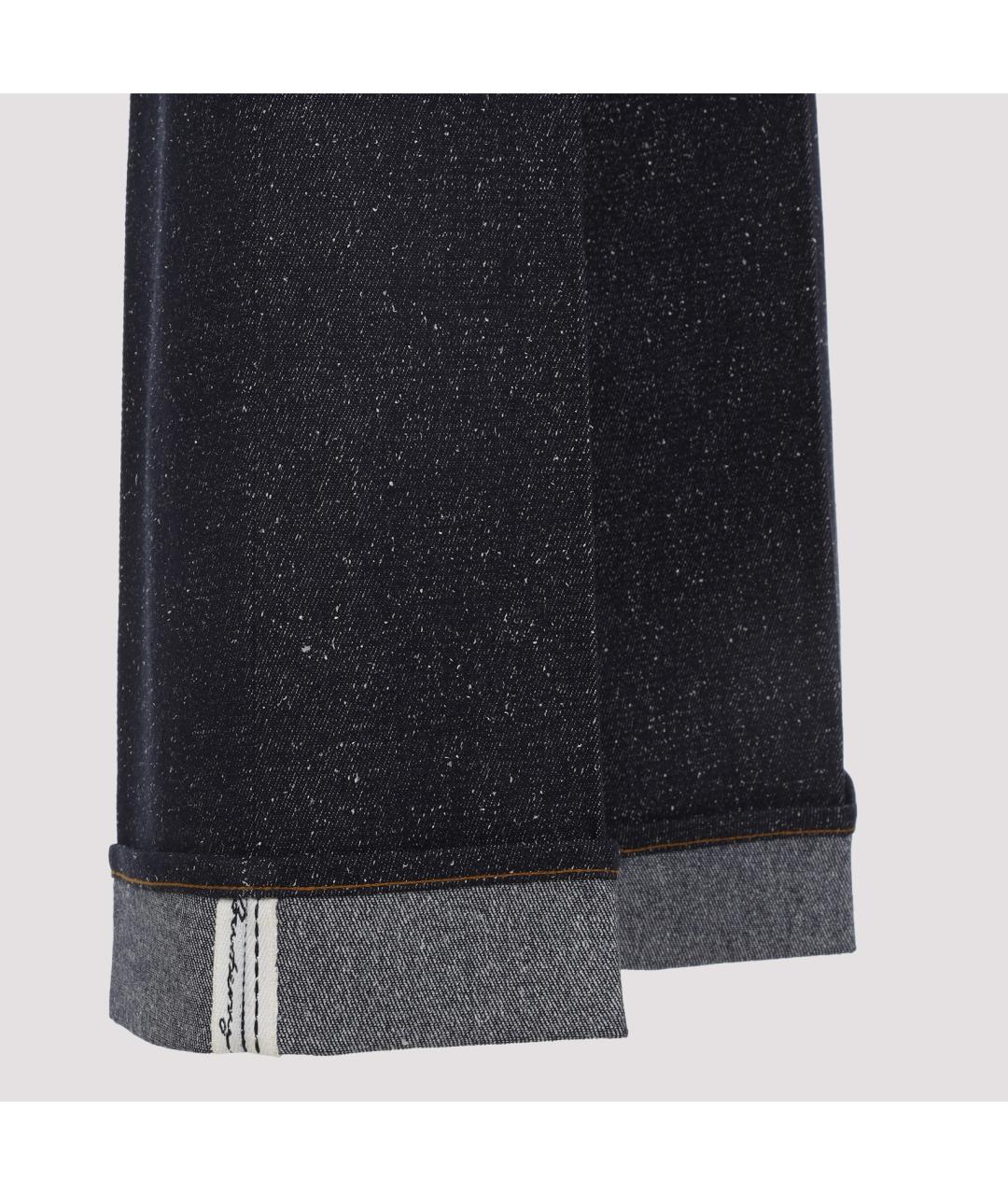 BURBERRY Темно-синие хлопковые прямые джинсы, фото 4