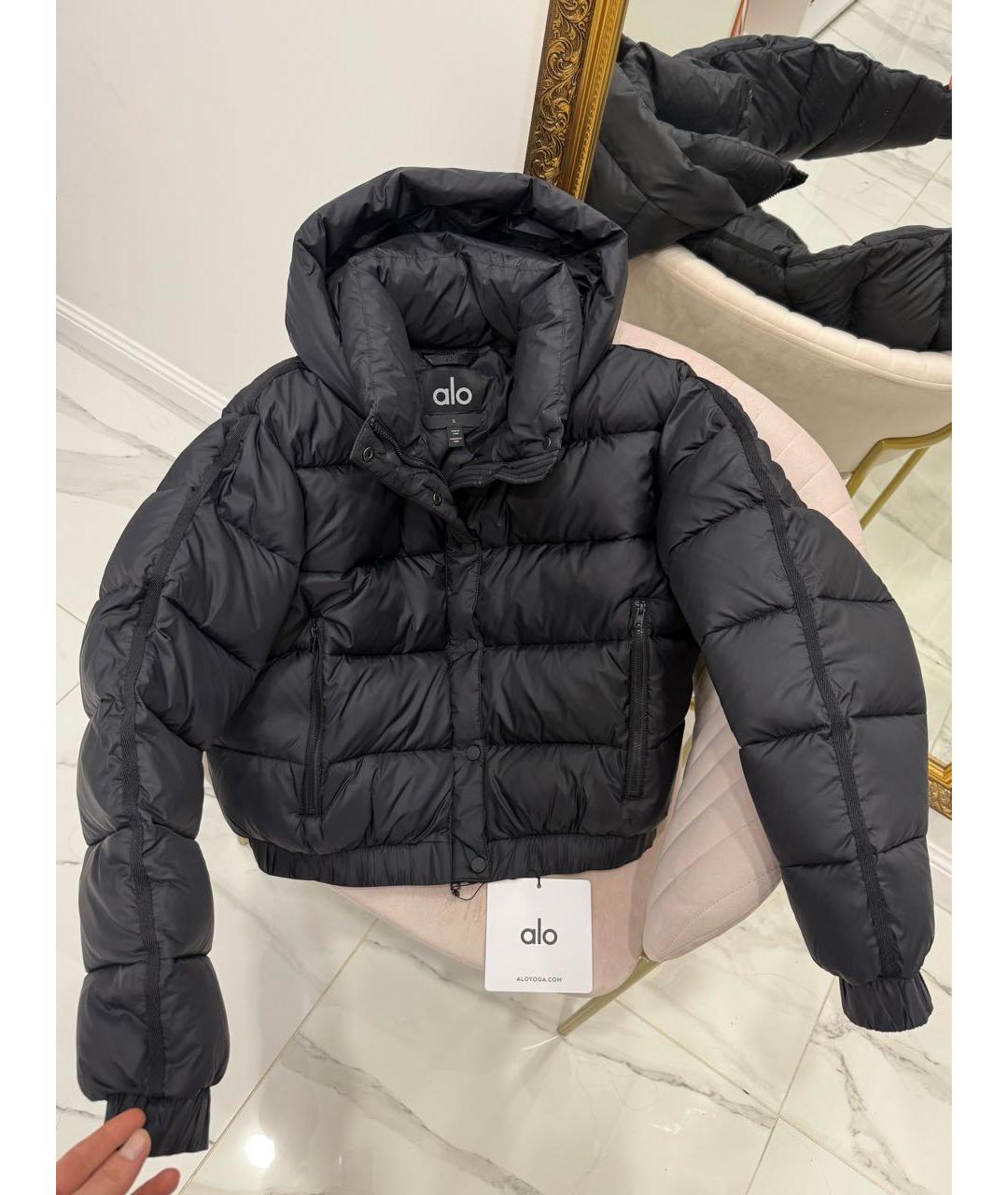 ALO YOGA Черная полиэстеровая куртка, фото 4