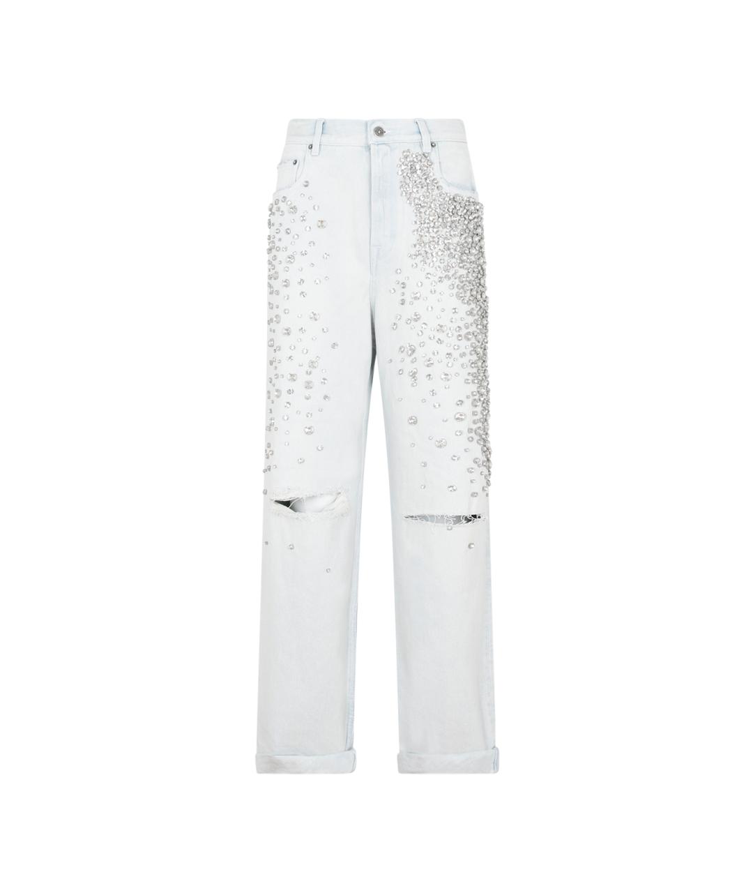 GOLDEN GOOSE DELUXE BRAND Белые хлопковые прямые джинсы, фото 1