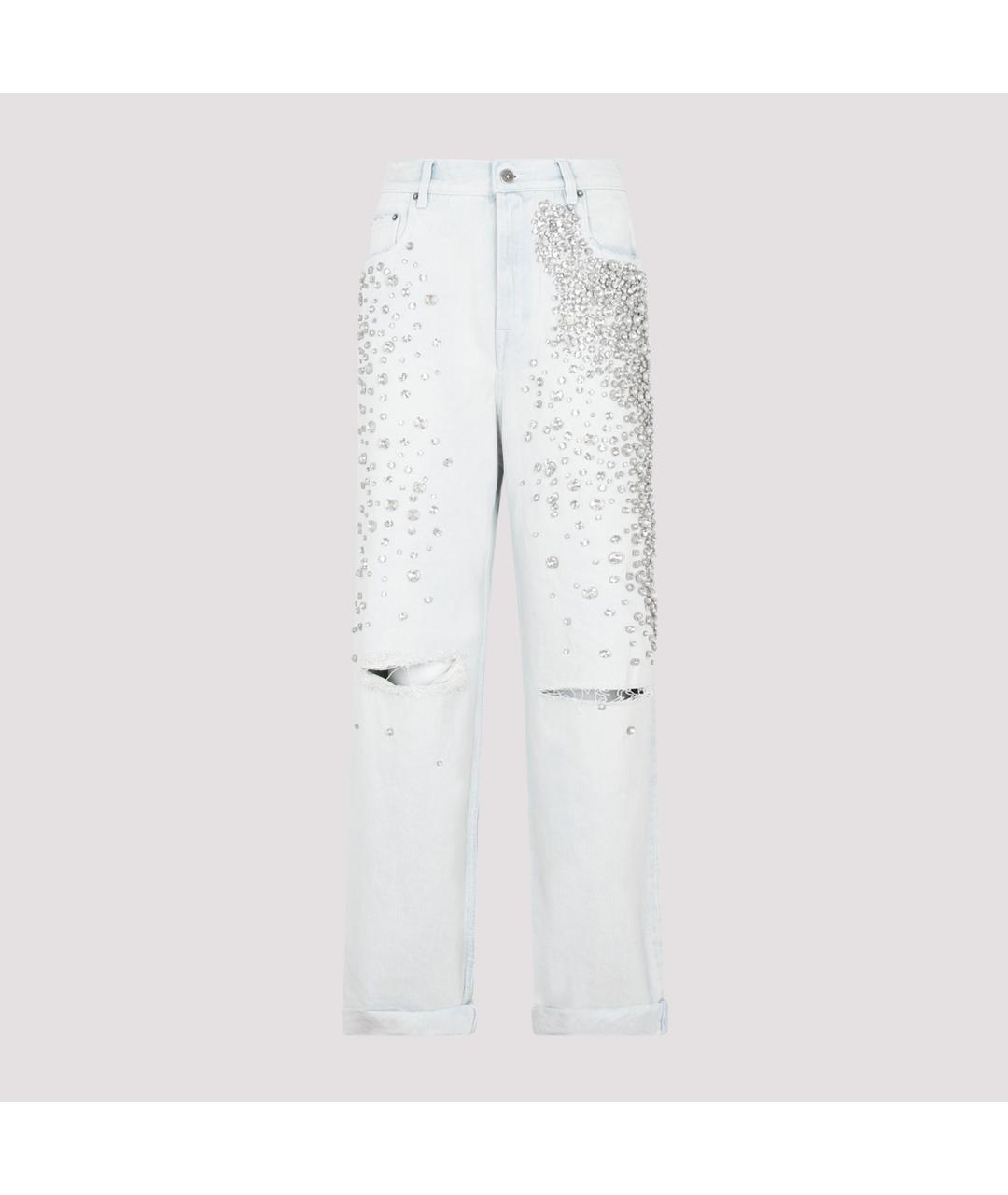 GOLDEN GOOSE DELUXE BRAND Белые хлопковые прямые джинсы, фото 2