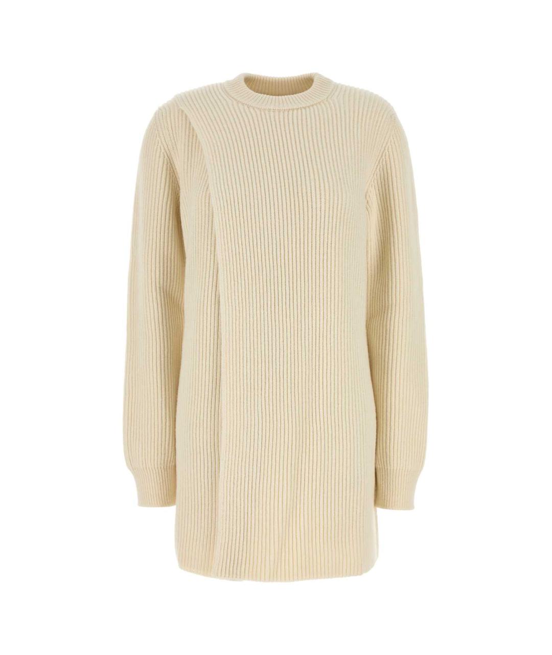 JIL SANDER Бежевый шерстяной джемпер / свитер, фото 1