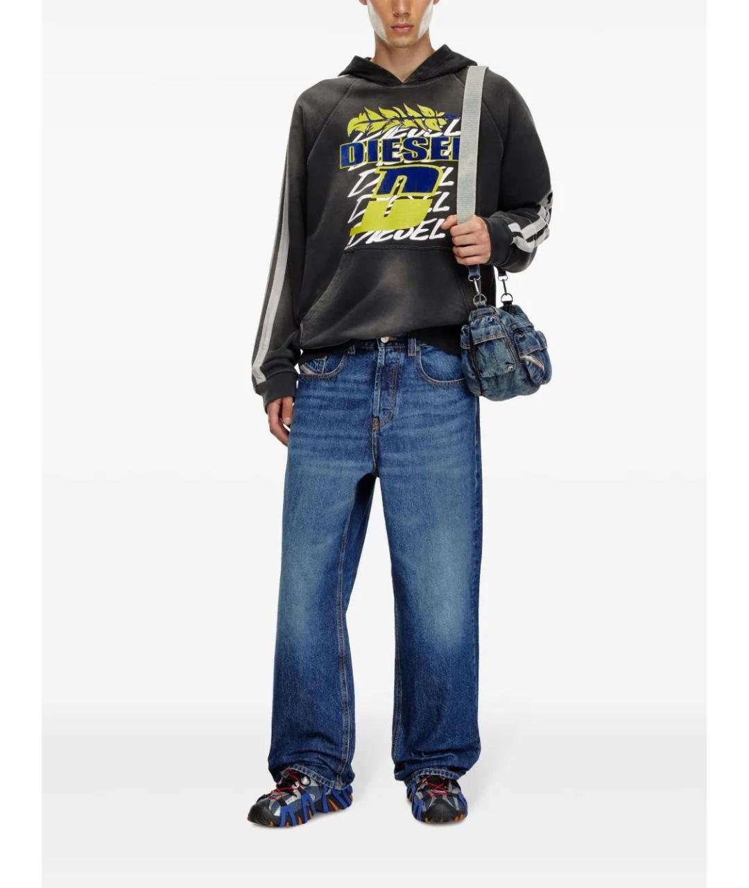 DIESEL Синие хлопковые прямые джинсы, фото 2