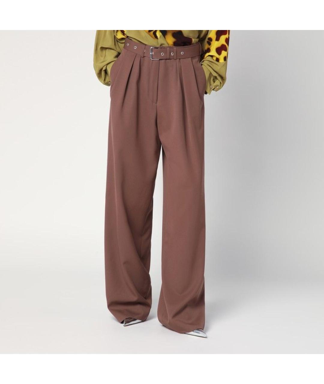 DRIES VAN NOTEN Бежевые хлопковые прямые брюки, фото 3