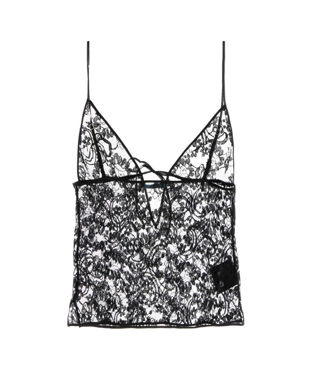 PRADA Черная хлопковая майка, фото 2