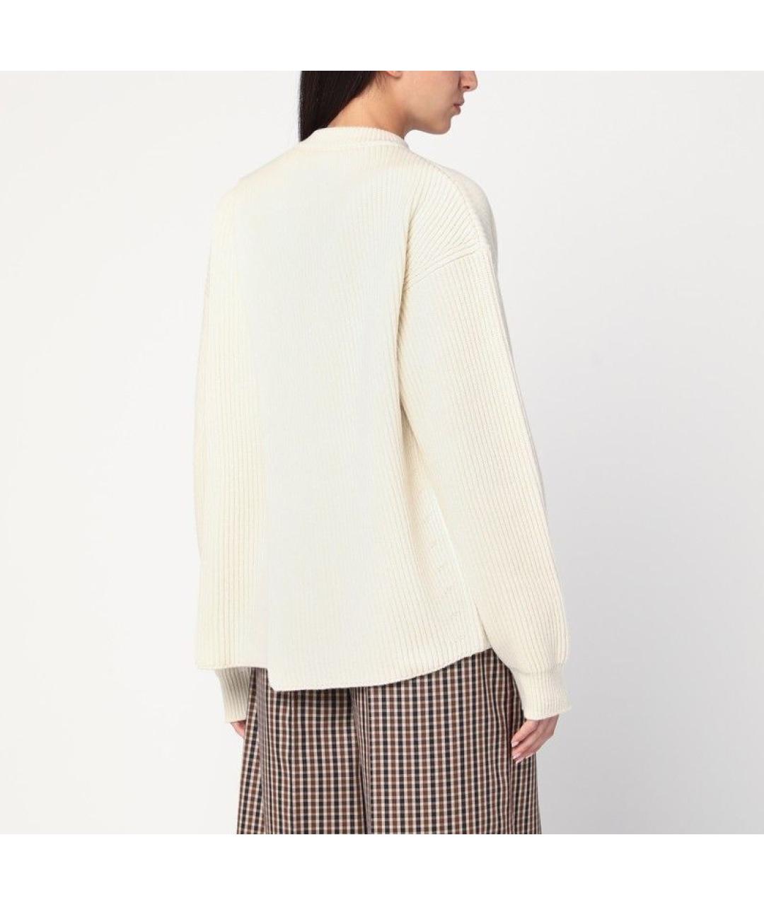 JIL SANDER Белый шерстяной джемпер / свитер, фото 3