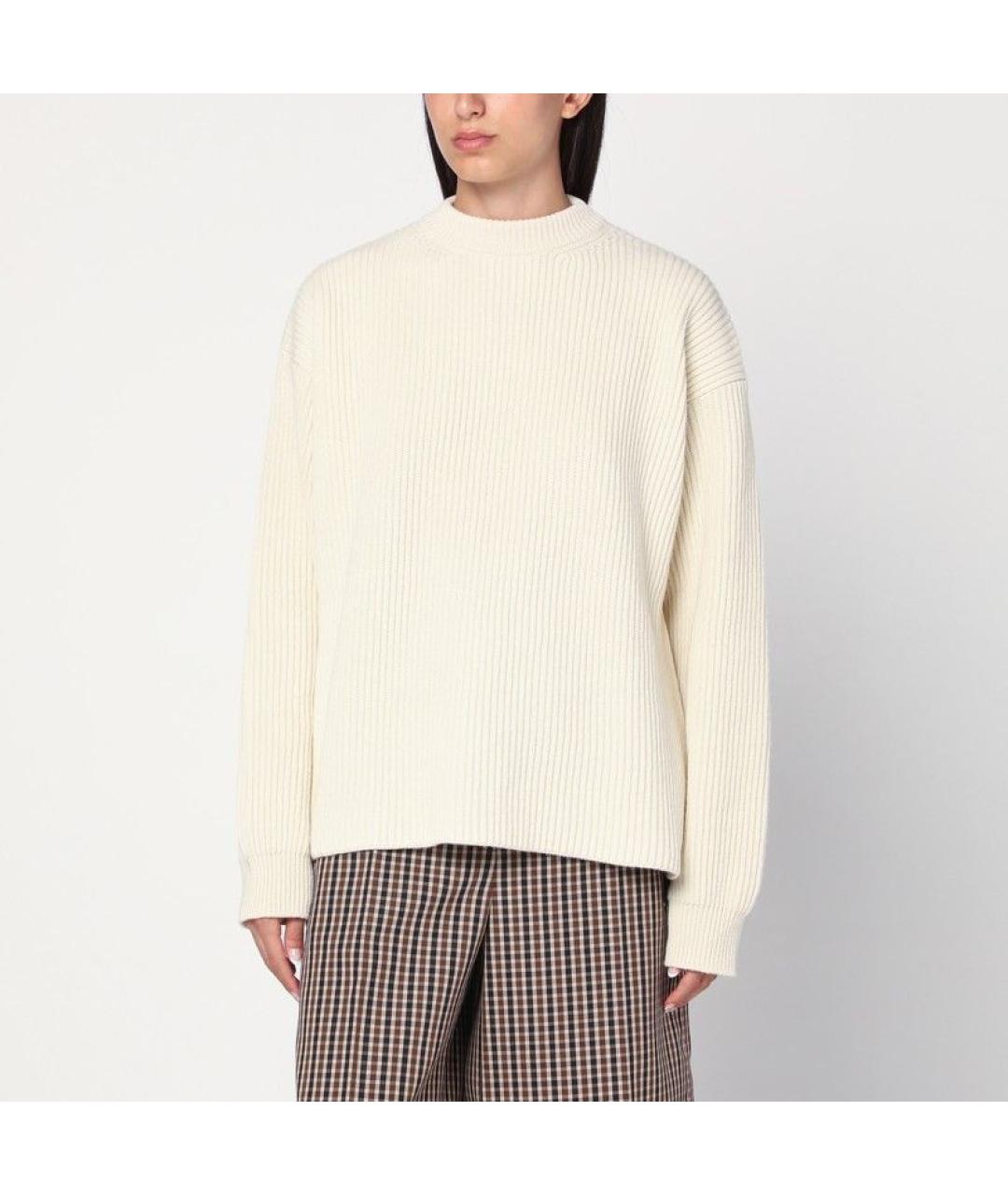 JIL SANDER Белый шерстяной джемпер / свитер, фото 2