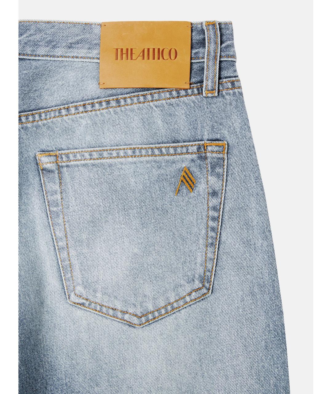 THE ATTICO Голубые хлопковые прямые джинсы, фото 3