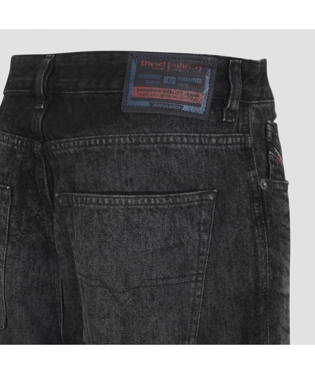 DIESEL Черные хлопковые прямые джинсы, фото 4